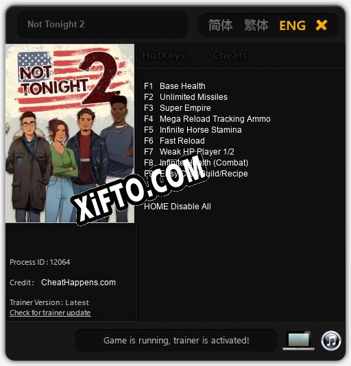 Трейнер для Not Tonight 2 [v1.0.9]