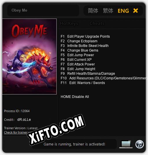 Obey Me: Трейнер +11 [v1.6]