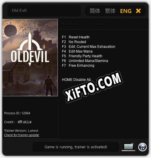 Old Evil: ТРЕЙНЕР И ЧИТЫ (V1.0.6)