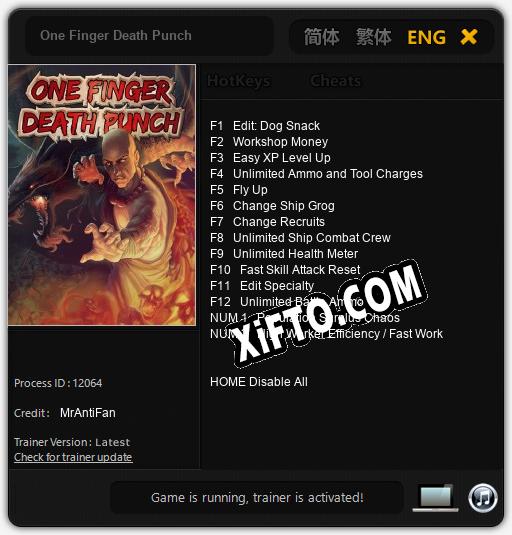 One Finger Death Punch: Трейнер +14 [v1.1]