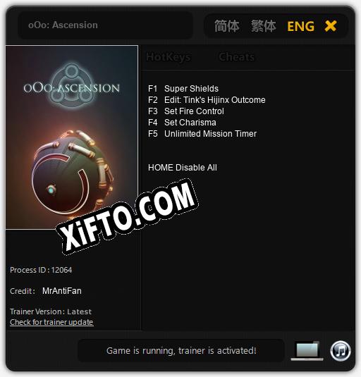 Трейнер для oOo: Ascension [v1.0.9]