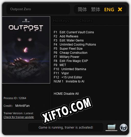 Outpost Zero: Трейнер +13 [v1.2]