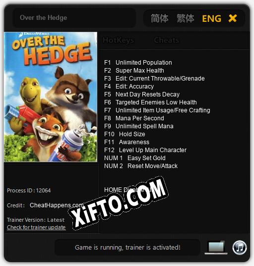 Over the Hedge: Читы, Трейнер +14 [CheatHappens.com]