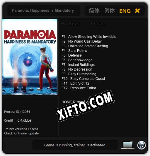 Paranoia: Happiness is Mandatory: Читы, Трейнер +12 [dR.oLLe]