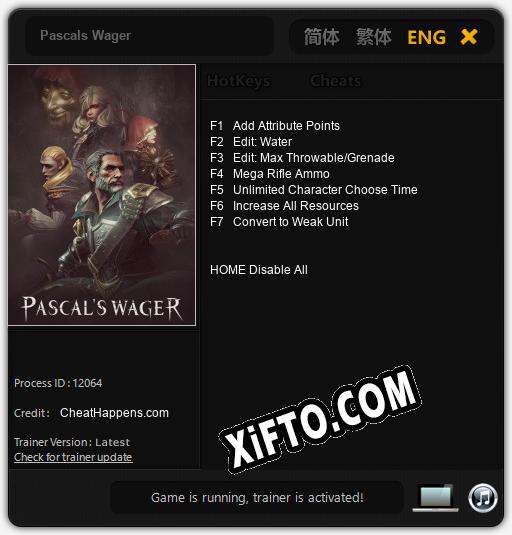 Pascals Wager: Трейнер +7 [v1.6]