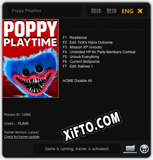 Poppy Playtime: Трейнер +7 [v1.1]