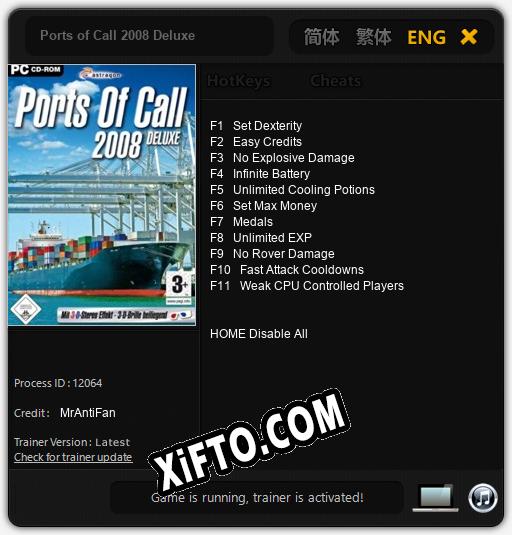 Ports of Call 2008 Deluxe: ТРЕЙНЕР И ЧИТЫ (V1.0.91)