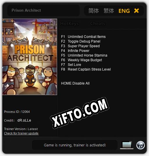 Трейнер для Prison Architect [v1.0.9]