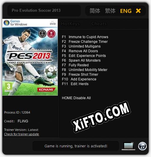 Pro Evolution Soccer 2013: Трейнер +11 [v1.5]