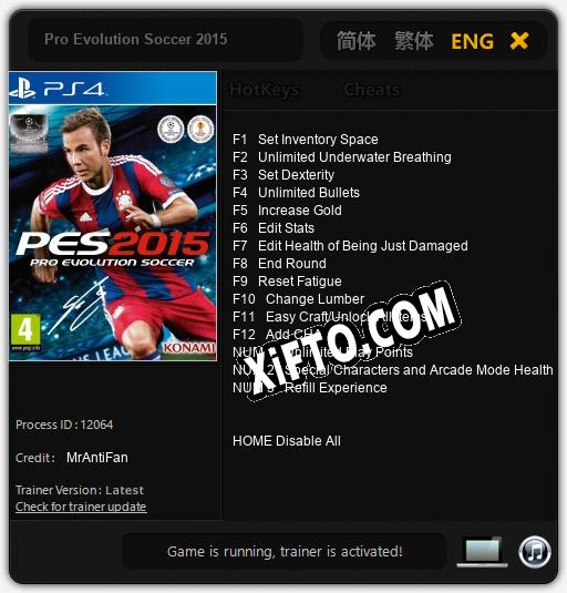 Pro Evolution Soccer 2015: ТРЕЙНЕР И ЧИТЫ (V1.0.86)