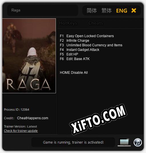 Raga: ТРЕЙНЕР И ЧИТЫ (V1.0.82)