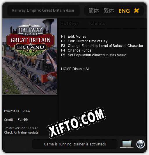 Трейнер для Railway Empire: Great Britain & Ireland [v1.0.1]