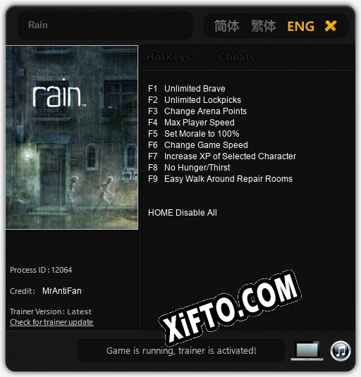 Rain: Читы, Трейнер +9 [MrAntiFan]