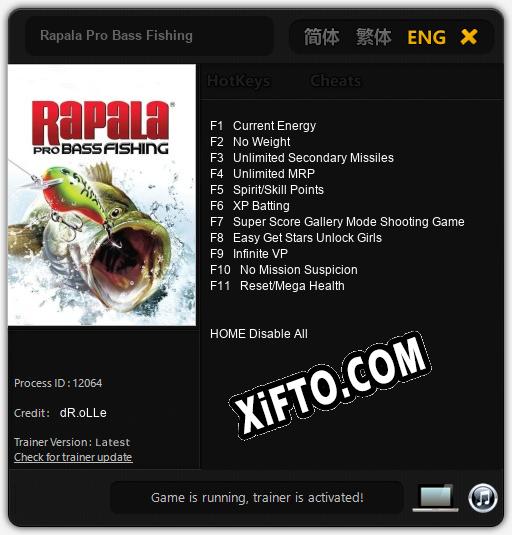 Трейнер для Rapala Pro Bass Fishing [v1.0.3]