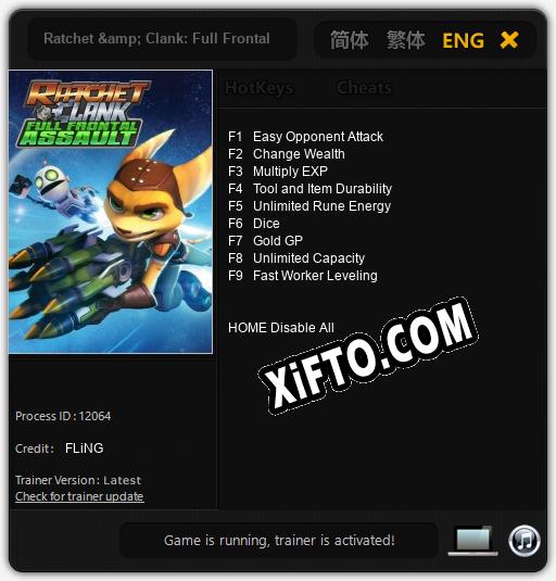 Ratchet & Clank: Full Frontal Assault: Читы, Трейнер +9 [FLiNG]