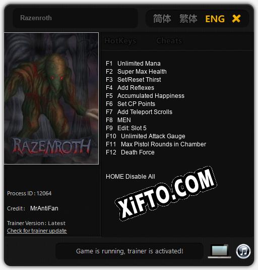 Трейнер для Razenroth [v1.0.7]