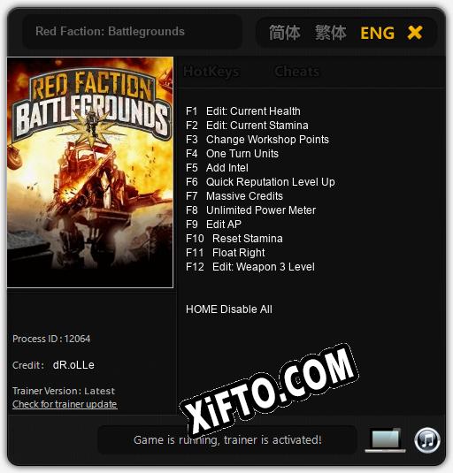 Red Faction: Battlegrounds: Читы, Трейнер +12 [dR.oLLe]