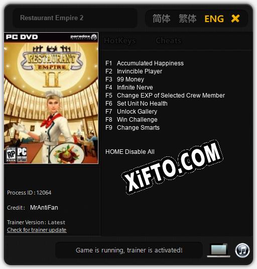 Restaurant Empire 2: Трейнер +9 [v1.9]