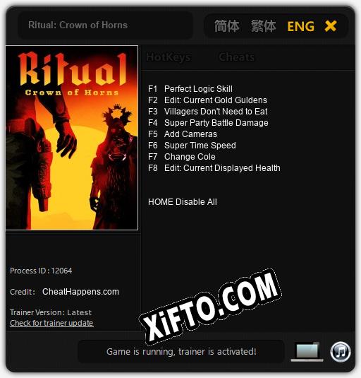 Трейнер для Ritual: Crown of Horns [v1.0.5]