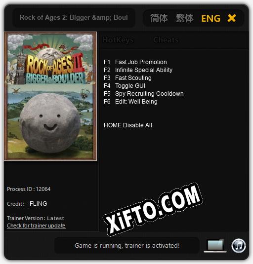 Трейнер для Rock of Ages 2: Bigger & Boulder [v1.0.2]