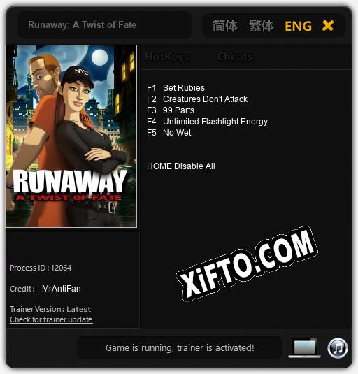 Runaway: A Twist of Fate: Читы, Трейнер +5 [MrAntiFan]
