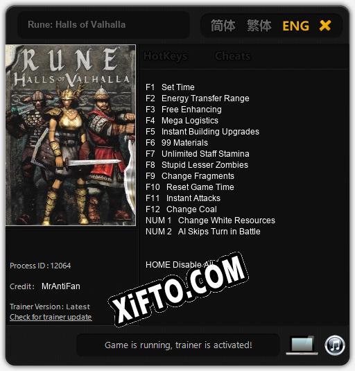 Rune: Halls of Valhalla: Читы, Трейнер +14 [MrAntiFan]