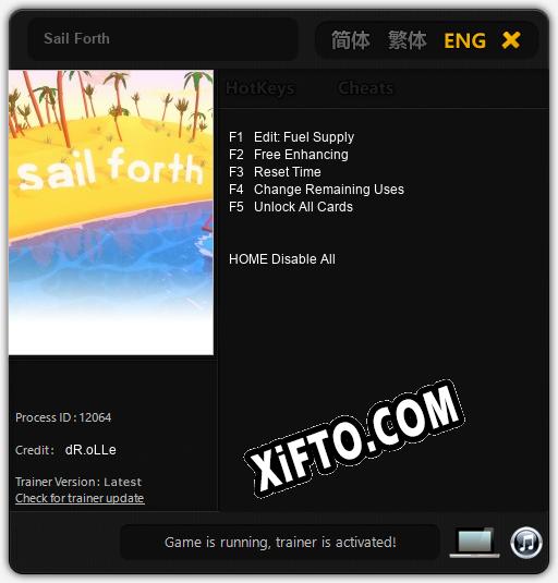 Трейнер для Sail Forth [v1.0.7]