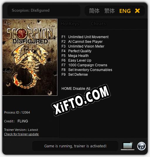 Scorpion: Disfigured: Трейнер +9 [v1.3]