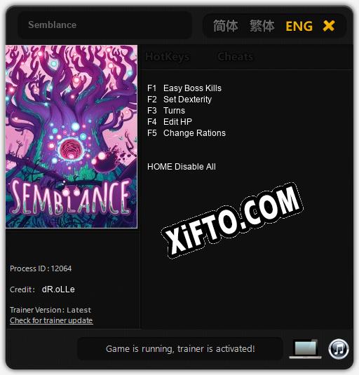 Трейнер для Semblance [v1.0.8]