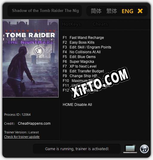 Трейнер для Shadow of the Tomb Raider The Nightmare [v1.0.2]