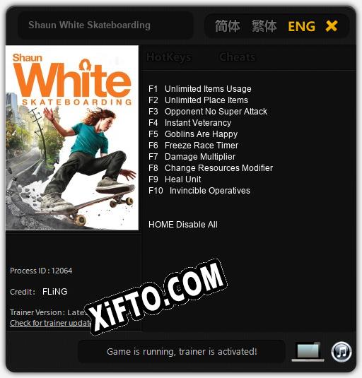 Shaun White Skateboarding: Читы, Трейнер +10 [FLiNG]