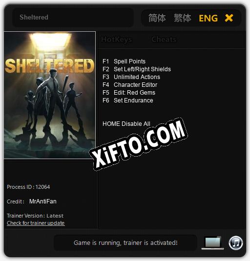 Sheltered: Трейнер +6 [v1.5]