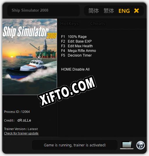 Ship Simulator 2008: Читы, Трейнер +5 [dR.oLLe]