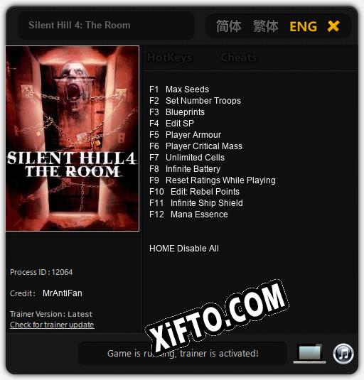 Silent Hill 4: The Room: ТРЕЙНЕР И ЧИТЫ (V1.0.69)