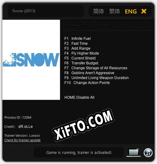 Snow (2013): Трейнер +10 [v1.7]