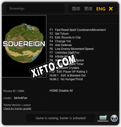 Sovereign: ТРЕЙНЕР И ЧИТЫ (V1.0.39)