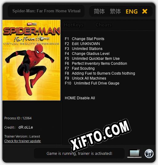 Трейнер для Spider-Man: Far From Home Virtual Reality [v1.0.2]