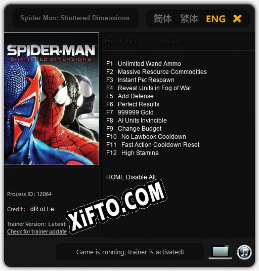 Spider-Man: Shattered Dimensions: ТРЕЙНЕР И ЧИТЫ (V1.0.52)