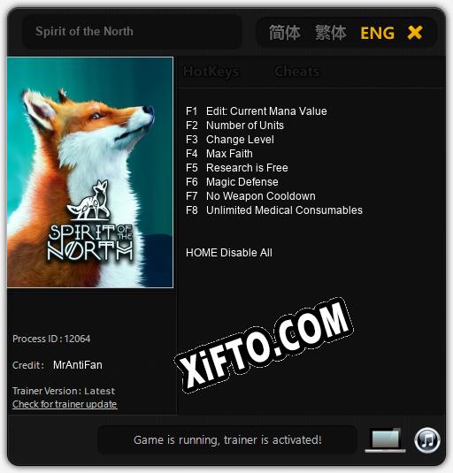 Трейнер для Spirit of the North [v1.0.5]