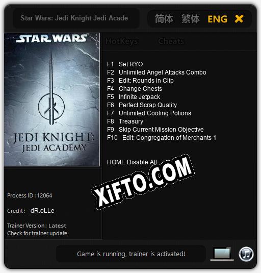 Трейнер для Star Wars: Jedi Knight Jedi Academy [v1.0.1]