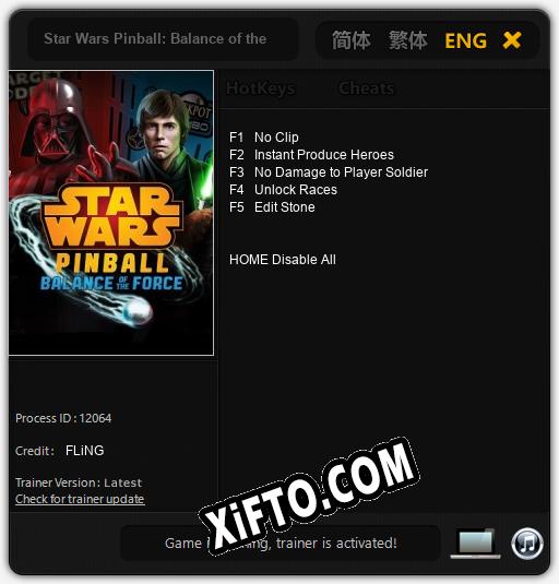 Трейнер для Star Wars Pinball: Balance of the Force [v1.0.6]