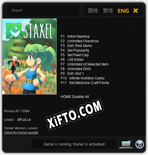 Трейнер для Staxel [v1.0.9]