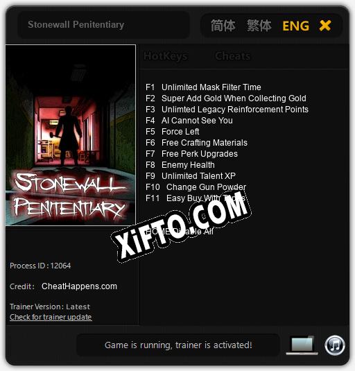 Stonewall Penitentiary: Трейнер +11 [v1.9]