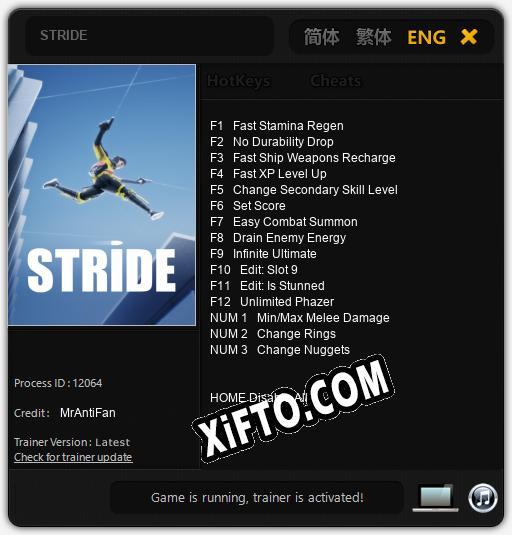 STRIDE: Трейнер +15 [v1.8]