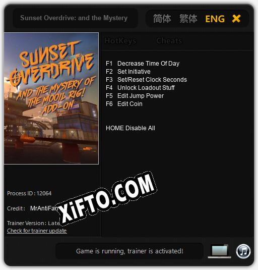 Трейнер для Sunset Overdrive: and the Mystery of the Mooil Rig [v1.0.8]