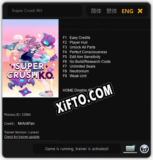 Super Crush KO: Трейнер +9 [v1.3]