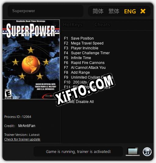 Superpower: Трейнер +11 [v1.4]