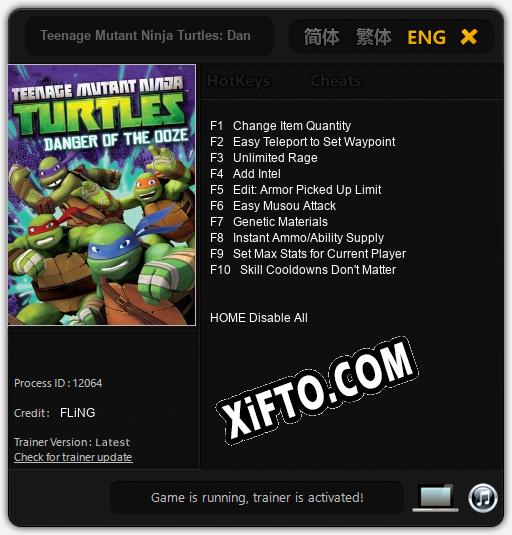 Трейнер для Teenage Mutant Ninja Turtles: Danger of the Ooze [v1.0.3]