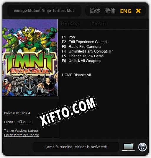 Teenage Mutant Ninja Turtles: Mutant Melee: ТРЕЙНЕР И ЧИТЫ (V1.0.23)