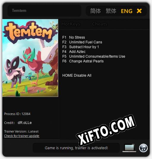 Трейнер для Temtem [v1.0.7]